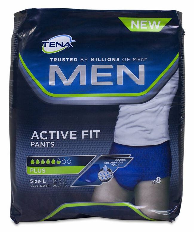 Tena Men Pants Active Fit Talla L, 8 Uds