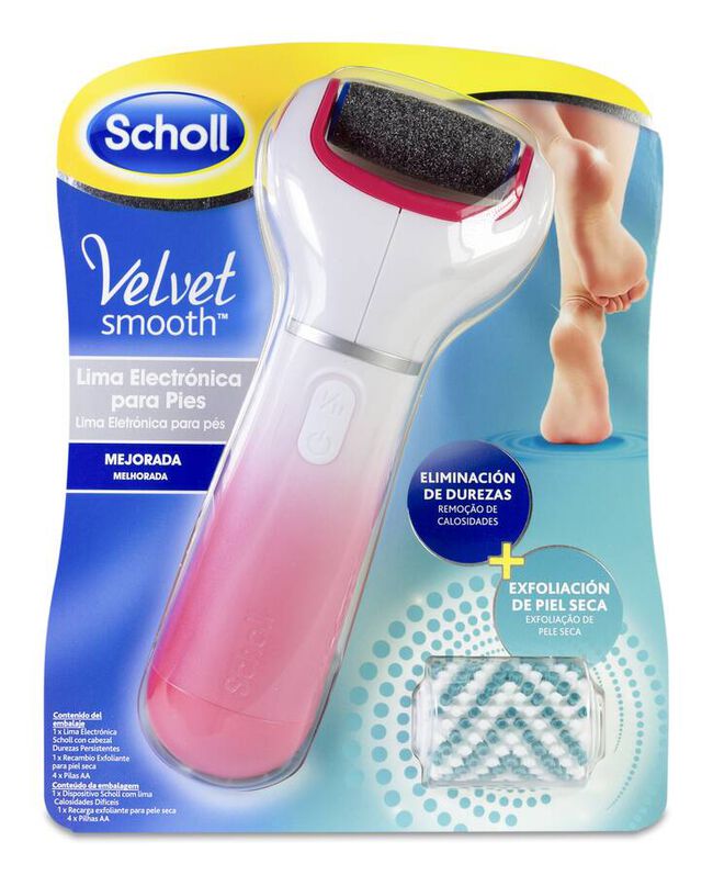 Scholl Velvet Lima Electrónica Exfoliante para Pies, 1 Unidad