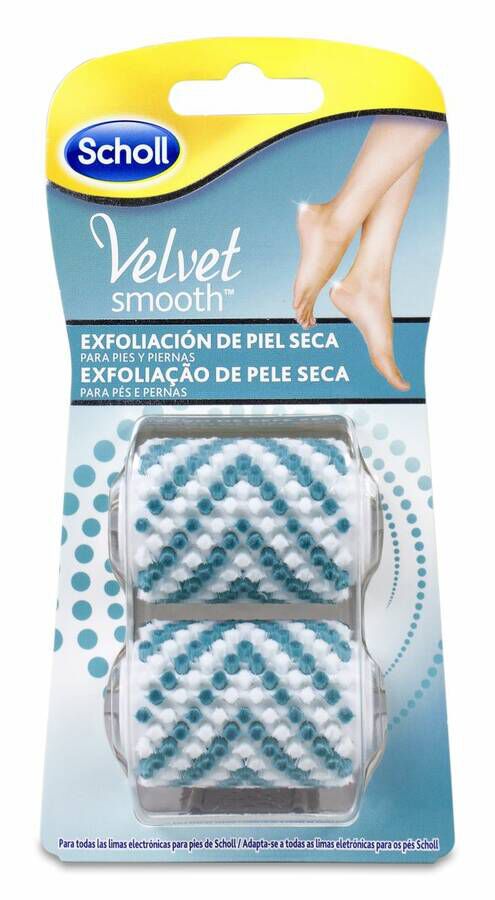 Scholl Velvet Smooth Recambios Exfoliantes de Piel Seca, 2 Uds