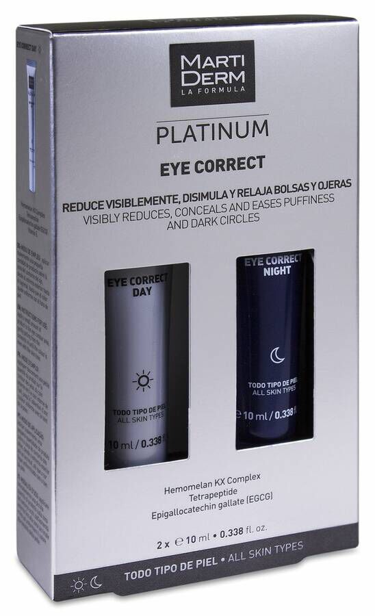 MartiDerm Platinum Eye Correct Día y Noche, 2 x 10 ml