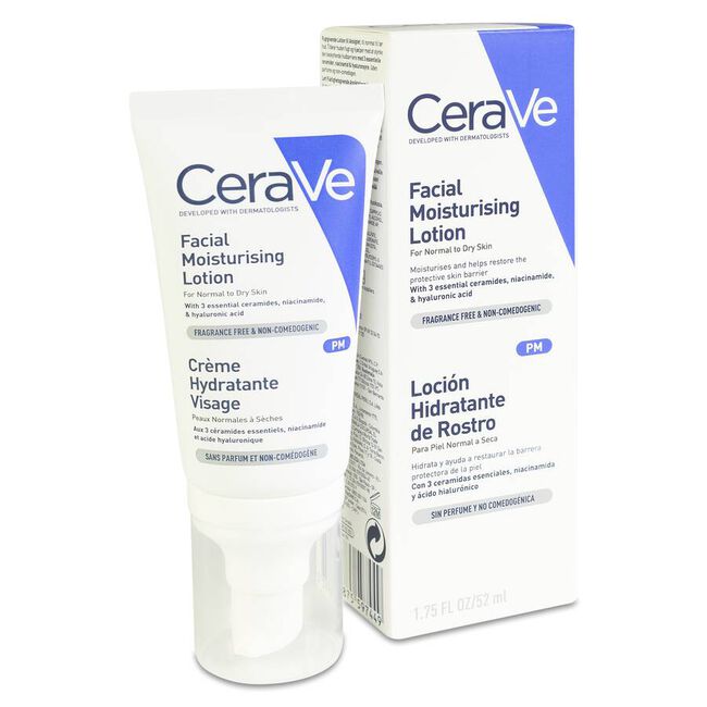 CeraVe Loción Hidratante Facial, 52 ml