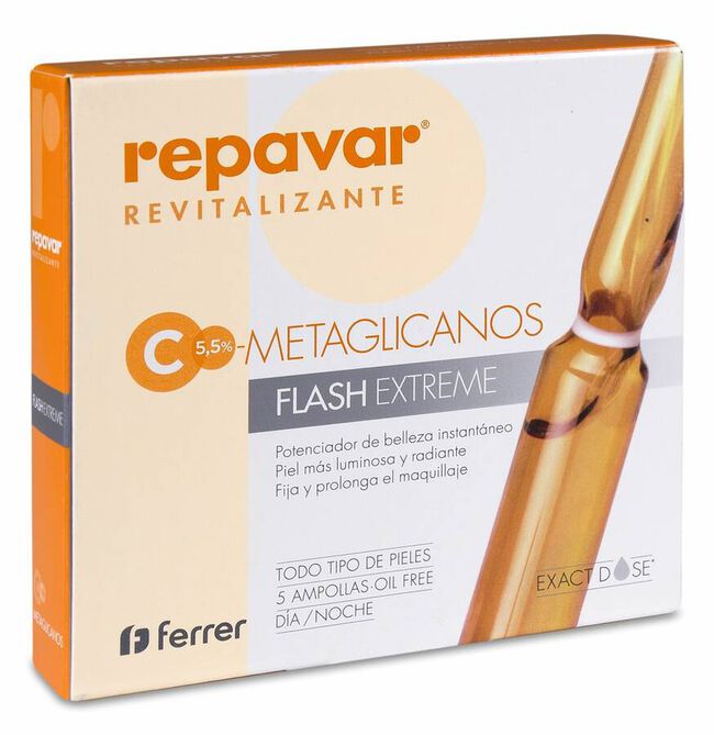 Repavar Revitalizante Ampolla Efecto Flash, 5 Ampollas