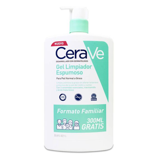 CeraVe Gel Limpiador Espumoso, 1 L