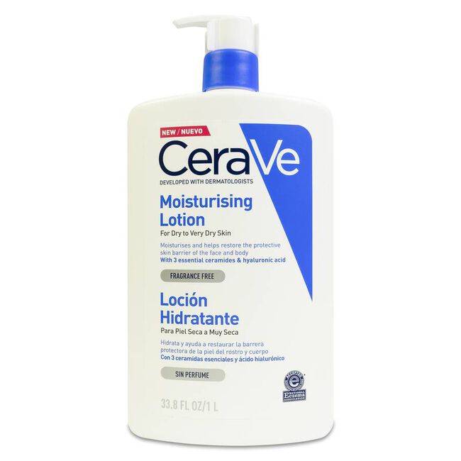 CeraVe Loción Hidratante Pieles Secas o muy Secas, 1 L