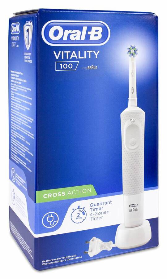 Oral-B Vitality 100 Cross Action Cepillo Eléctrico Blanco, 1 Ud