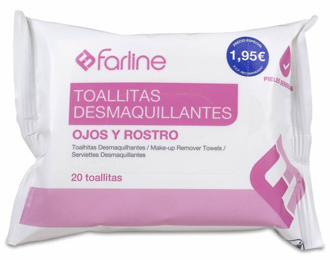 Farline Toallitas Desmaquillantes, 20 Uds