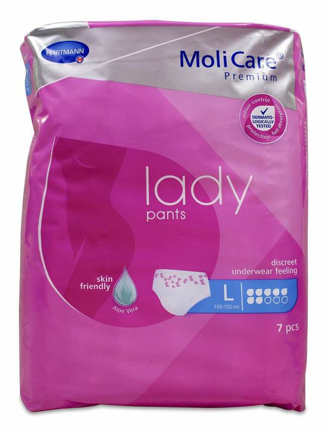 Molicare Premium Lady Braguitas Absorbentes 7 Gotas Talla L, 7 Uds