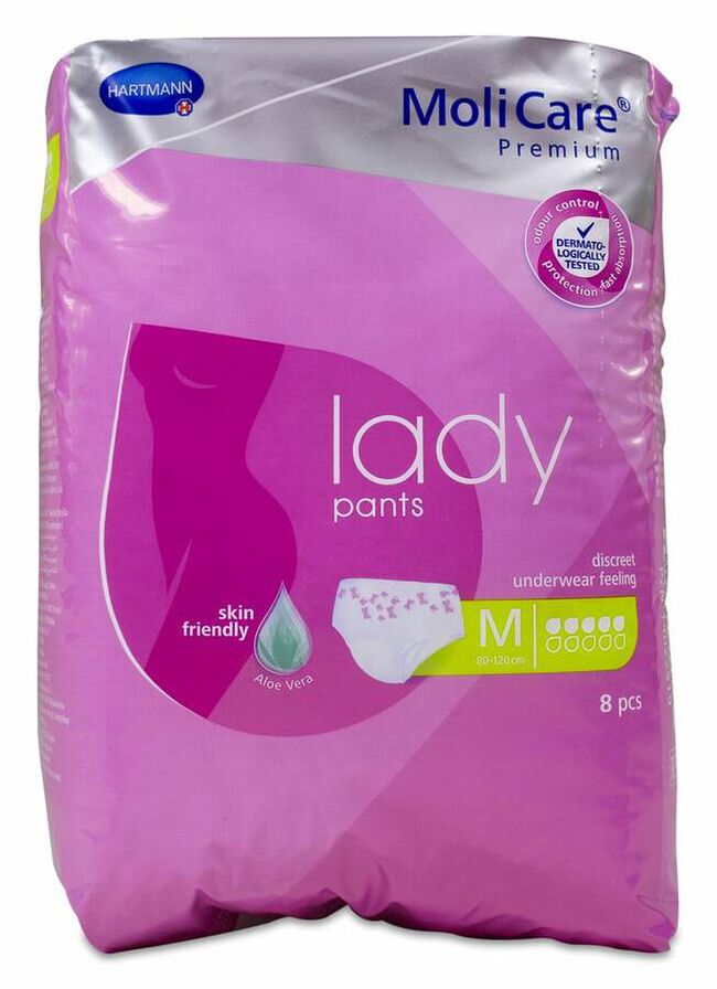 Molicare Premium Lady Braguitas Absorbentes 5 Gotas Talla L, 8 Uds