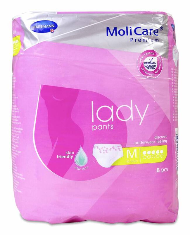 Molicare Premium Lady Braguitas Absorbentes 5 Gotas Talla M, 8 Uds