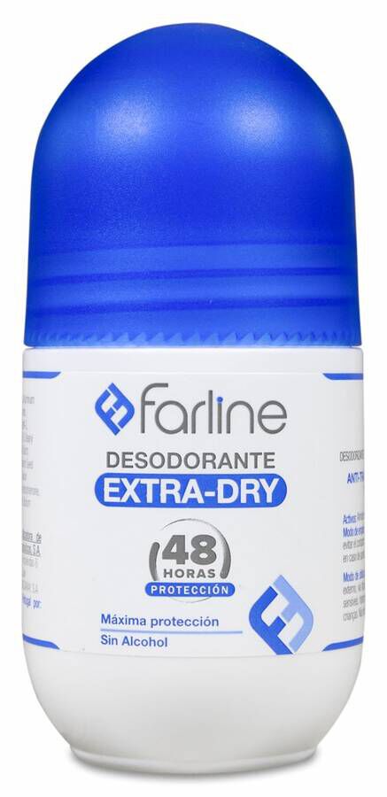 Farline Desodorante Extra-Dry 48 Horas Roll-On, 50 ml