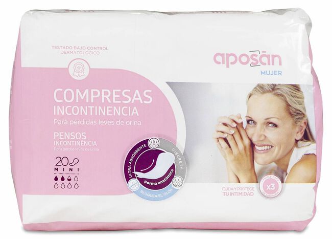 Apos n Compresas de Incontinencia Mini, 20 Uds