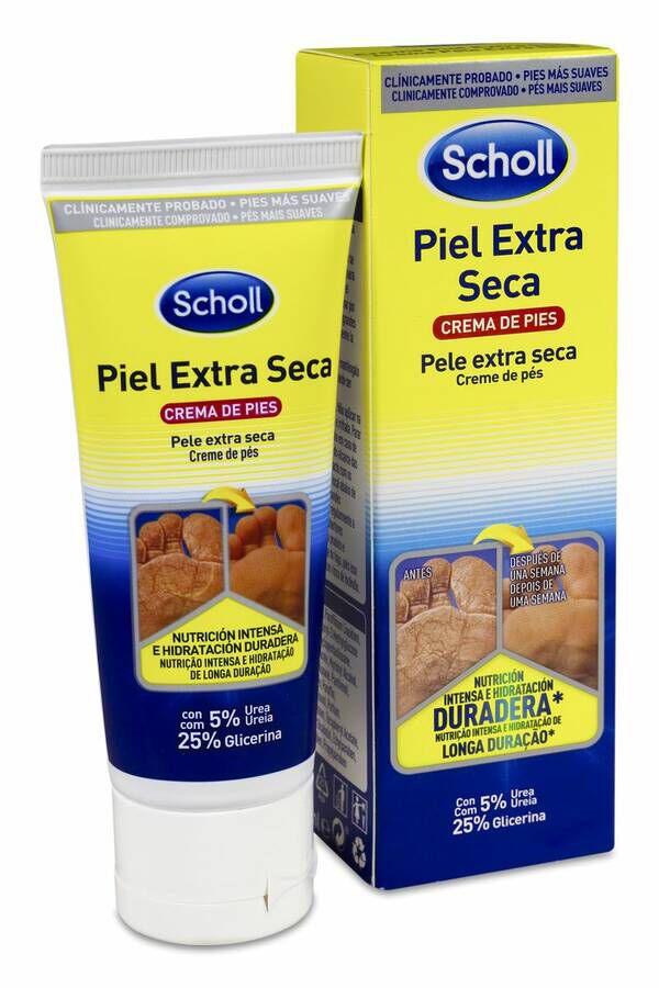 Scholl Crema Hidratante para Pies Piel Extra Seca, 75 ml