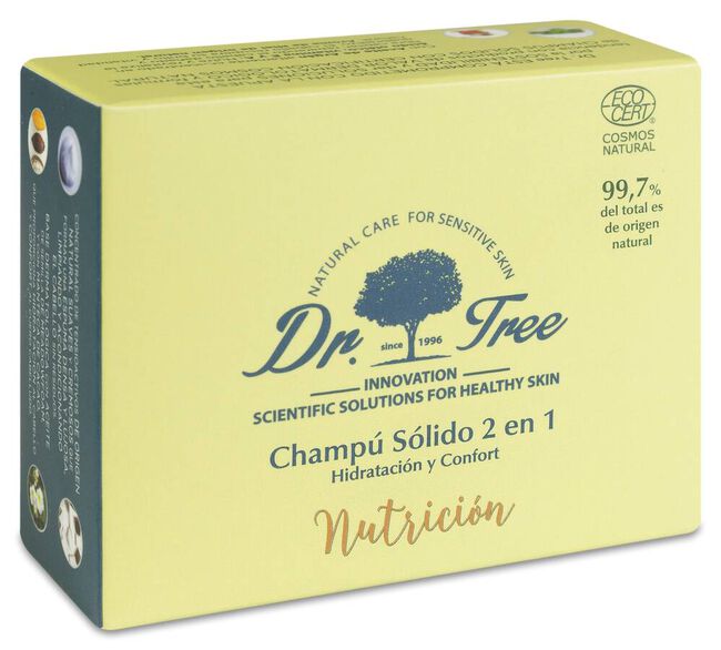 Dr. Tree Champú Sólido 2 en 1 Nutrición, 75 g