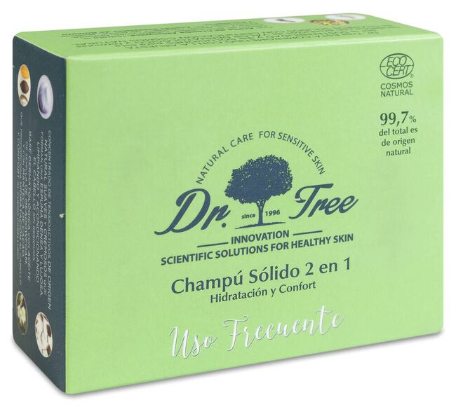 Dr. Tree Champú Sólido 2 en 1 Uso Frecuente, 75 g