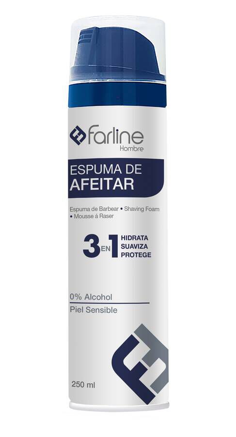 Farline Hombre Espuma de Afeitar 3 en 1 250 ml, 1 Ud