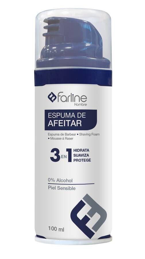 Farline Hombre Espuma de Afeitar 3 en 1 100 ml, 1 Ud