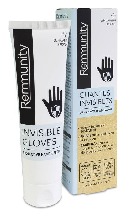 Remmunity Guantes Invisibles Crema Protectora Manos, 100 ml