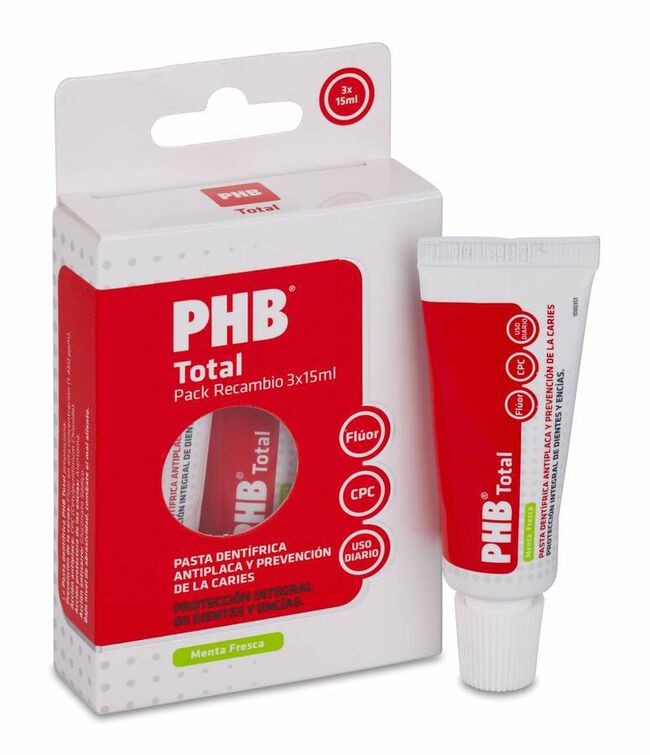 Pack PHB Total Pasta Dental Recambio, 3 Uds