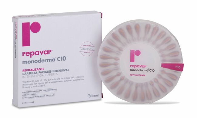 Repavar Revitalizante Monodermà C10 Cápsulas Faciales Intensivas, 28 Uds