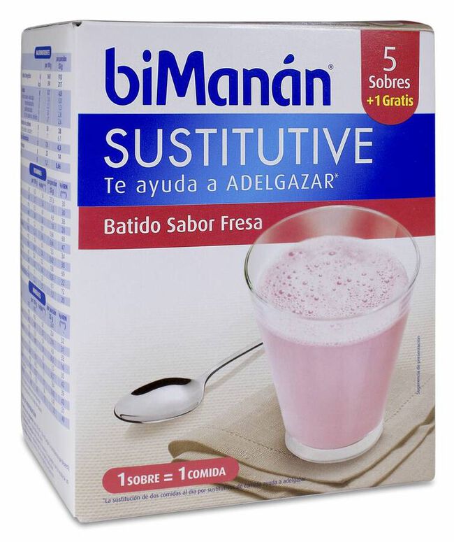 biManán Batido Fresa, 6 Uds