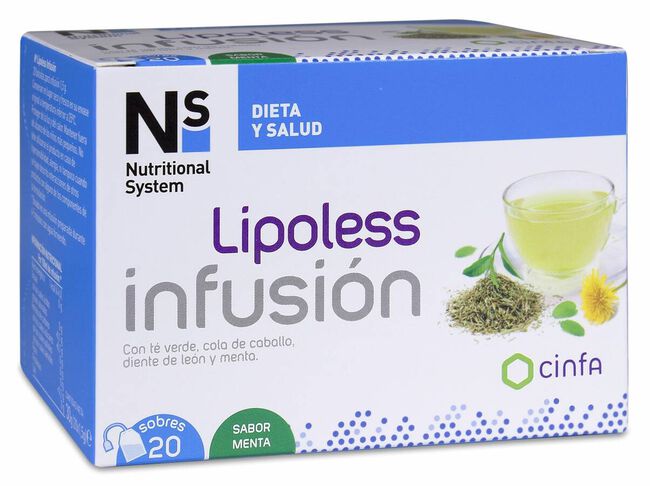 Ns Lipoless Infusión Sabor Menta, 20 Sobres