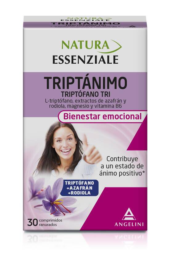 Angelini Natura Triptánimo Triptófano Tri, 30 Comprimidos