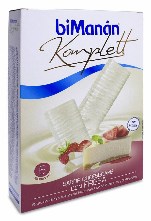 biManán beKomplett Cheesecake con Fresa, 6 Uds