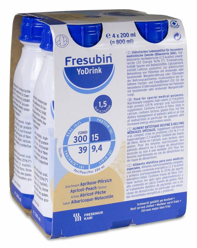 Fresubin Yodrink Albaricoque, 4 Uds