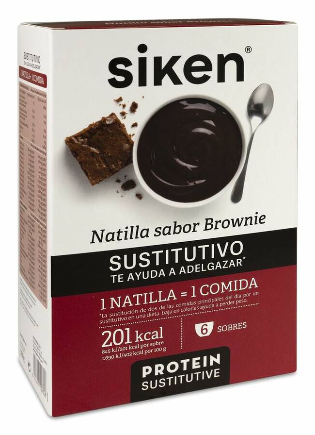 Siken Natillas Sabor Brownie, 6 Sobres