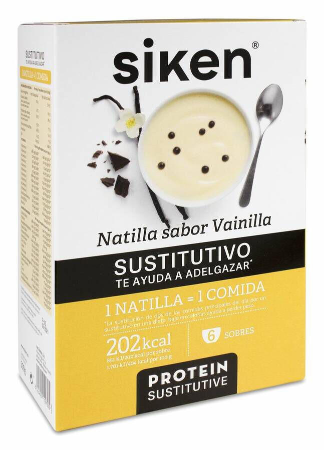 Siken Natillas sabor Vainilla, 6 Sobres