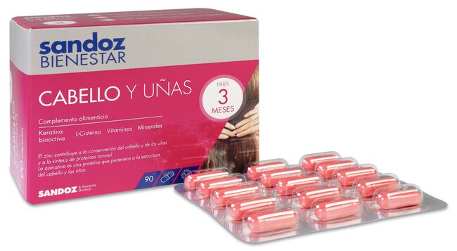 Sandoz Bienestar Cabello y Uñas, 90 Uds