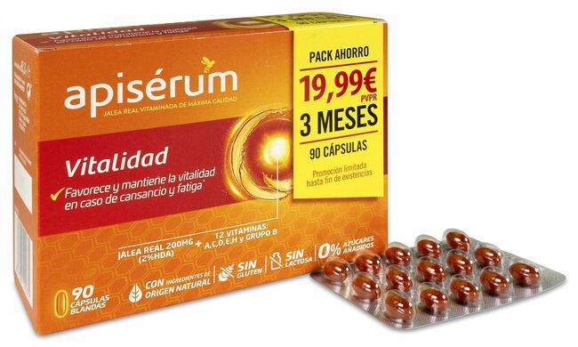 Pack Apisérum Vitalidad, 90 Cápsulas