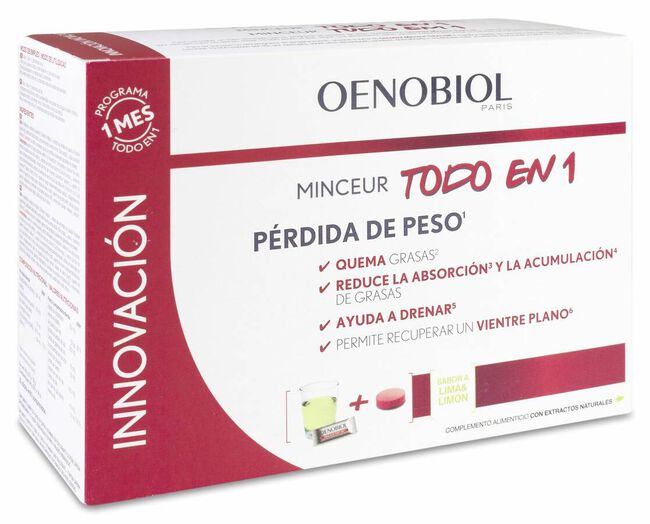 Oenobiol Minceur Todo en 1, 60 Comprimidos