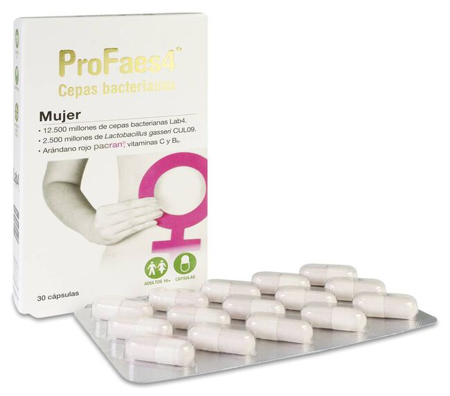 ProFaes4 Cepas Bacterianas Mujer, 30 Cápsulas