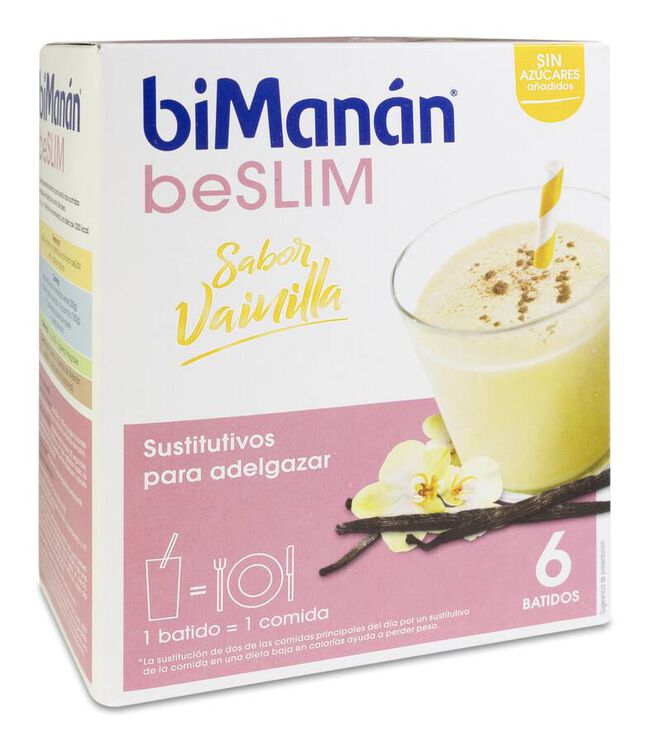 biManán Be Slim Batido Sabor Vainilla, 6 Sobres