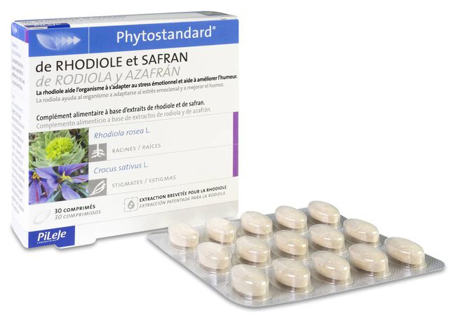 Pileje Phytostandard Rodiola y Azafrán, 30 Comprimidos