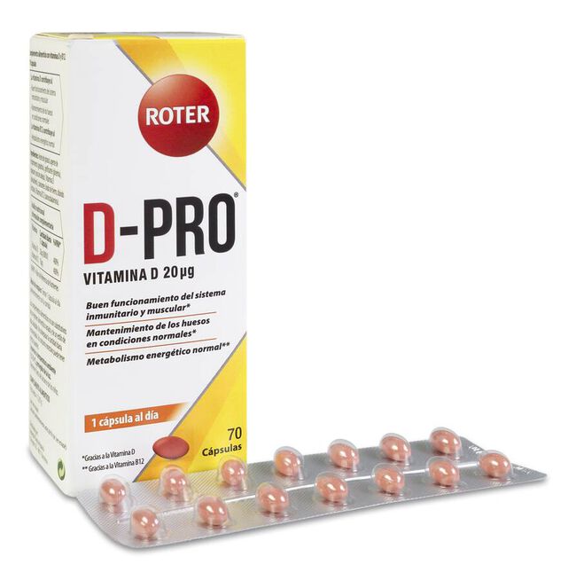 Roter D-Pro Vitamina D 20mg, 70 Cápsulas