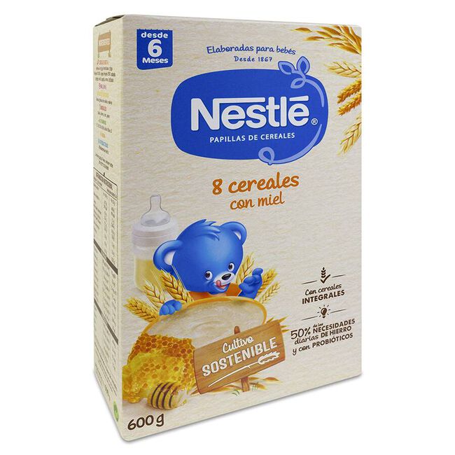 Nestlé Papilla 8 Cereales Con Miel, 600 g