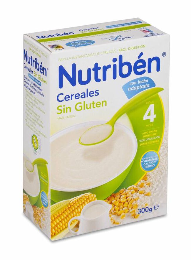 Nutriben Cereales Sin Gluten Papilla con Leche Adapta, 300 g