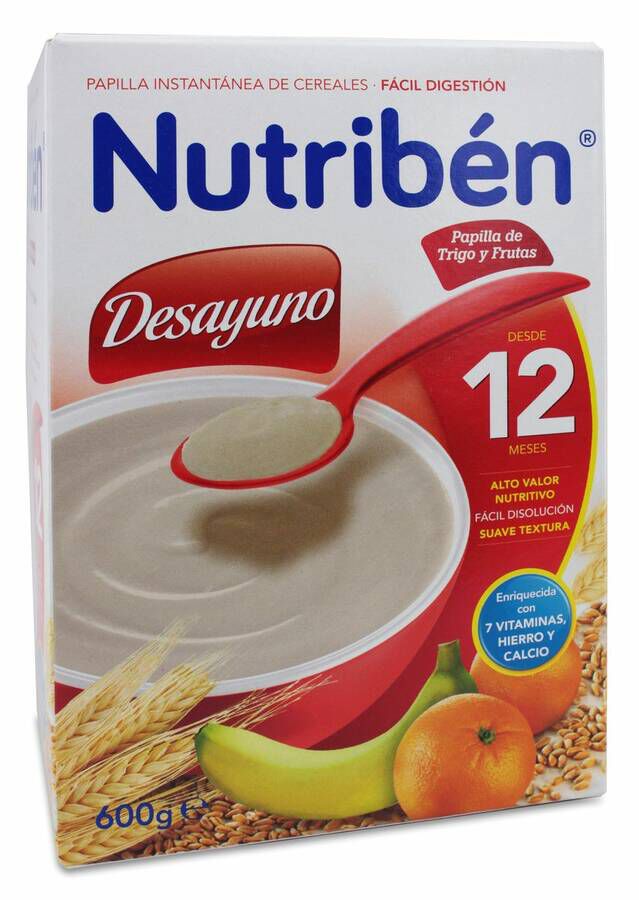 Nutriben Desayuno Papilla de Trigo y Fruta, 600 g