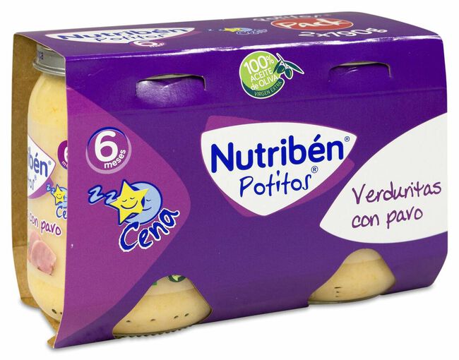 Nutriben Potitos Verduritas y Pavo, 2 Uds