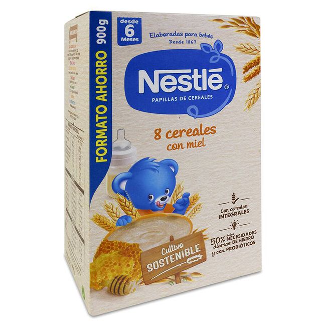 Nestlé Papilla 8 Cereales Con Miel, 900 g