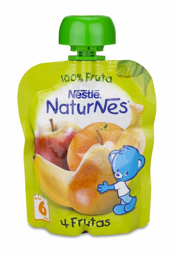 Nestlé Naturnes Puré 4 Frutas Bolsa, 90 g