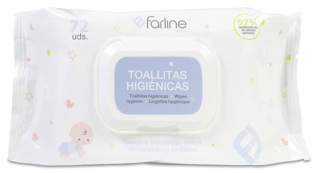 Farline Toallitas Higiénicas Bebé, 72 Uds