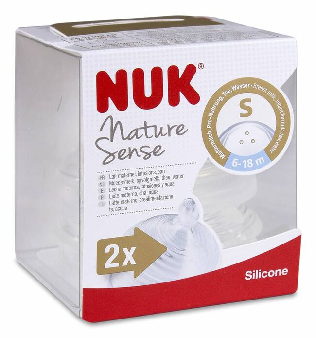 Nuk Natura Sense Tetina Silicona Talla S 6-18 M, 2 Uds