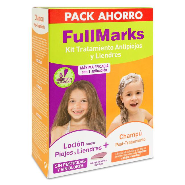 Kit FullMarks Antipiojos Loción Pediculicida + Champú Post-Tratamiento, 1 Ud