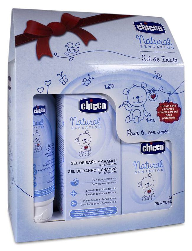 Chicco Natural Sensation Set de Baño, 3 uds