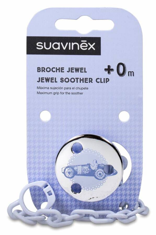 Suavinex Broche de Pinza Jewel Azul, 1 Ud