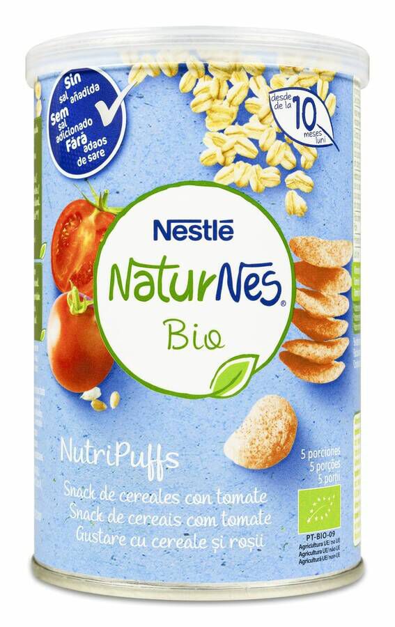 Nestlé Naturnes BIO NutriPuffs Snacks con Tomate, 35 g