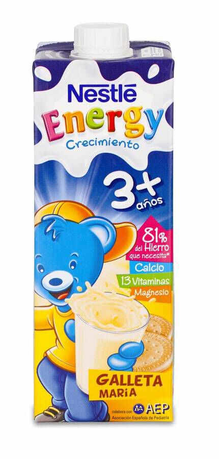 Nestlé Energy Crecimiento 3+ Galleta Maria Brick, 1 L